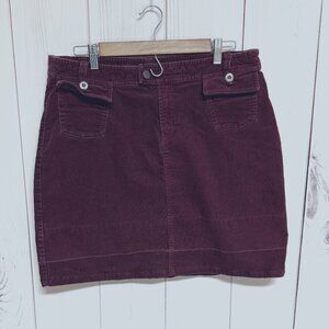 Patagonia Corduroy  Mini Skirt, Dark Red/Purple Color, Size 14, Has potential!!!